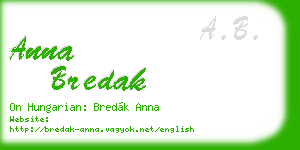 anna bredak business card